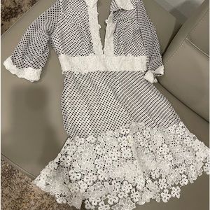 Dress white and black